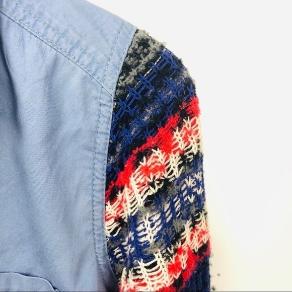 We the Free Fair Isle Chambray Top Small A0002 - Picture 4 of 7